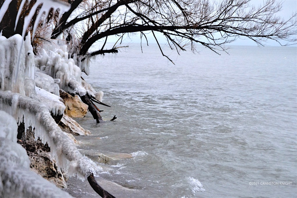winter shore of lake michigan